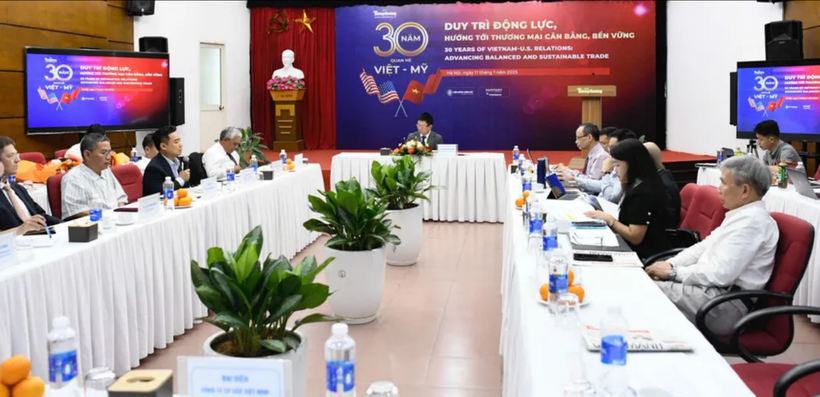 Toàn cảnh buổi Tọa đàm “30 năm quan hệ Việt – Mỹ: Duy trì động lực, hướng tới thương mại cân bằng, bền vững”.