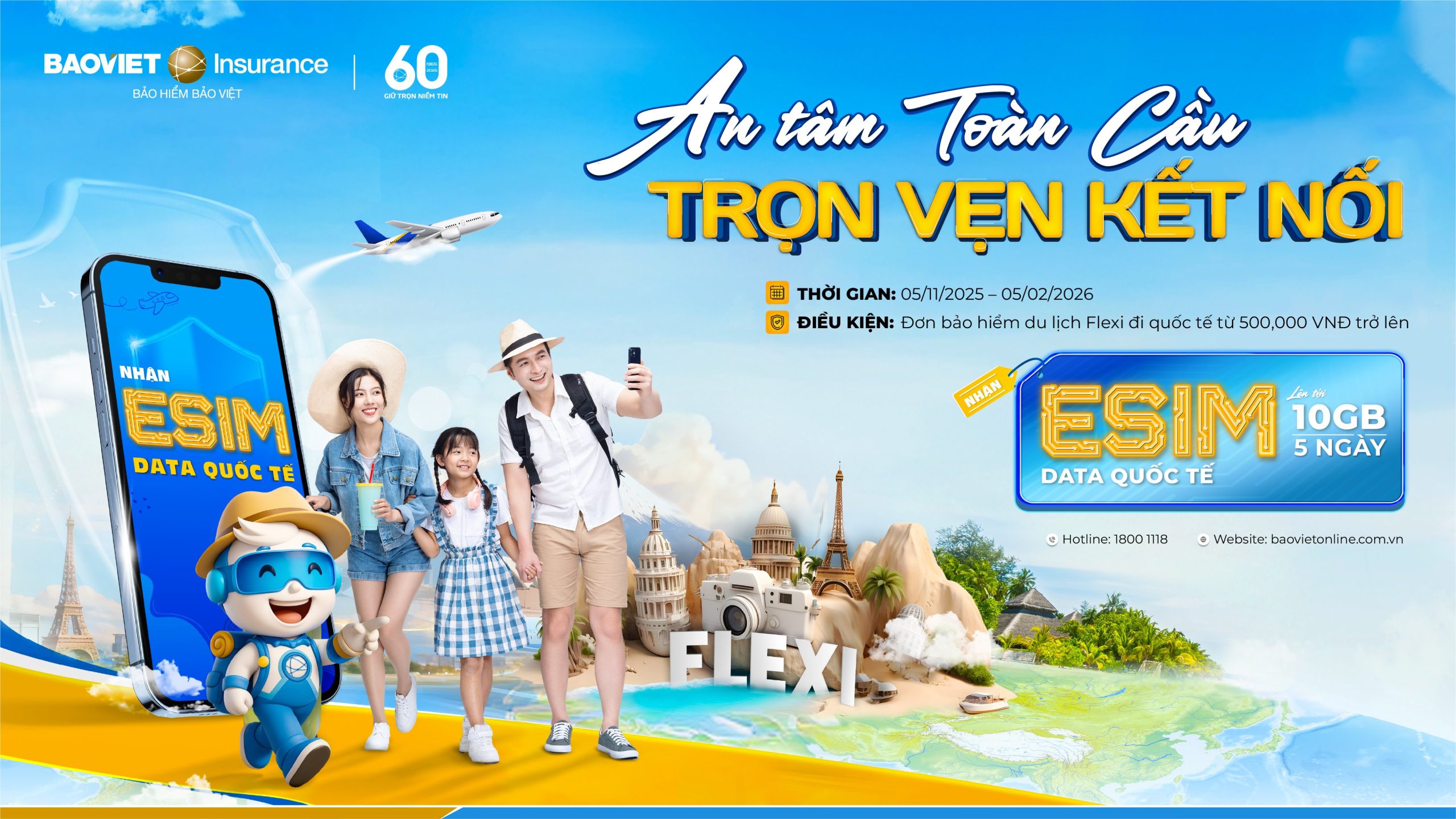 Bảo hiểm du lịch Flexi – Bảo vệ khách hàng toàn diện với quyền lợi hàng đầu thị trường