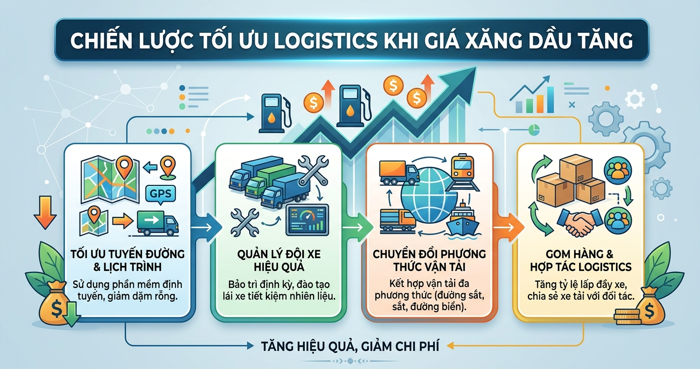 Chiến lược tối ưu logistics khi giá xăng dầu tăng