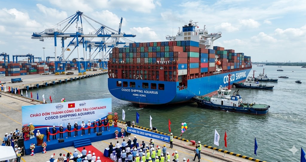 Tàu lớn nhất thế giới cập cảng Việt Nam